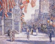 Childe Hassam Early Morning on the Avenue in May 1917 Spain oil painting artist
